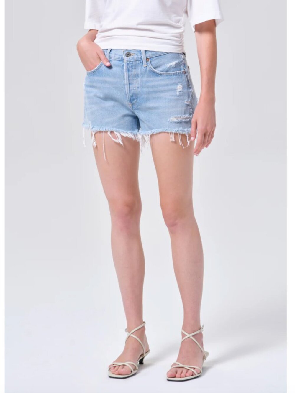 Agolde Parker Vintage Cut Off Denim Short in Swapmeet